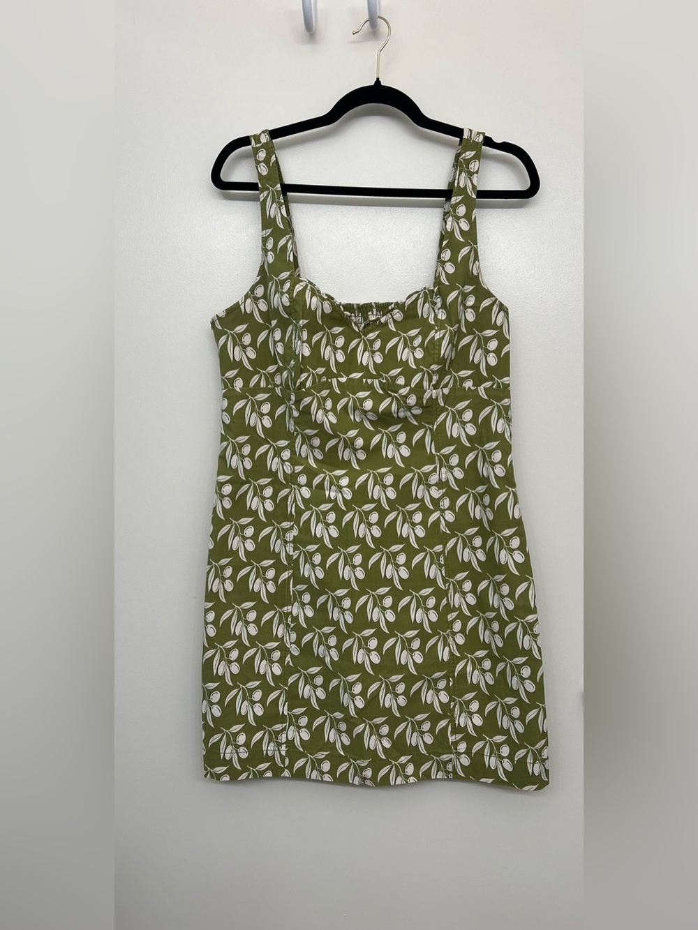 Maeve Olive Green Floral Mini Dress